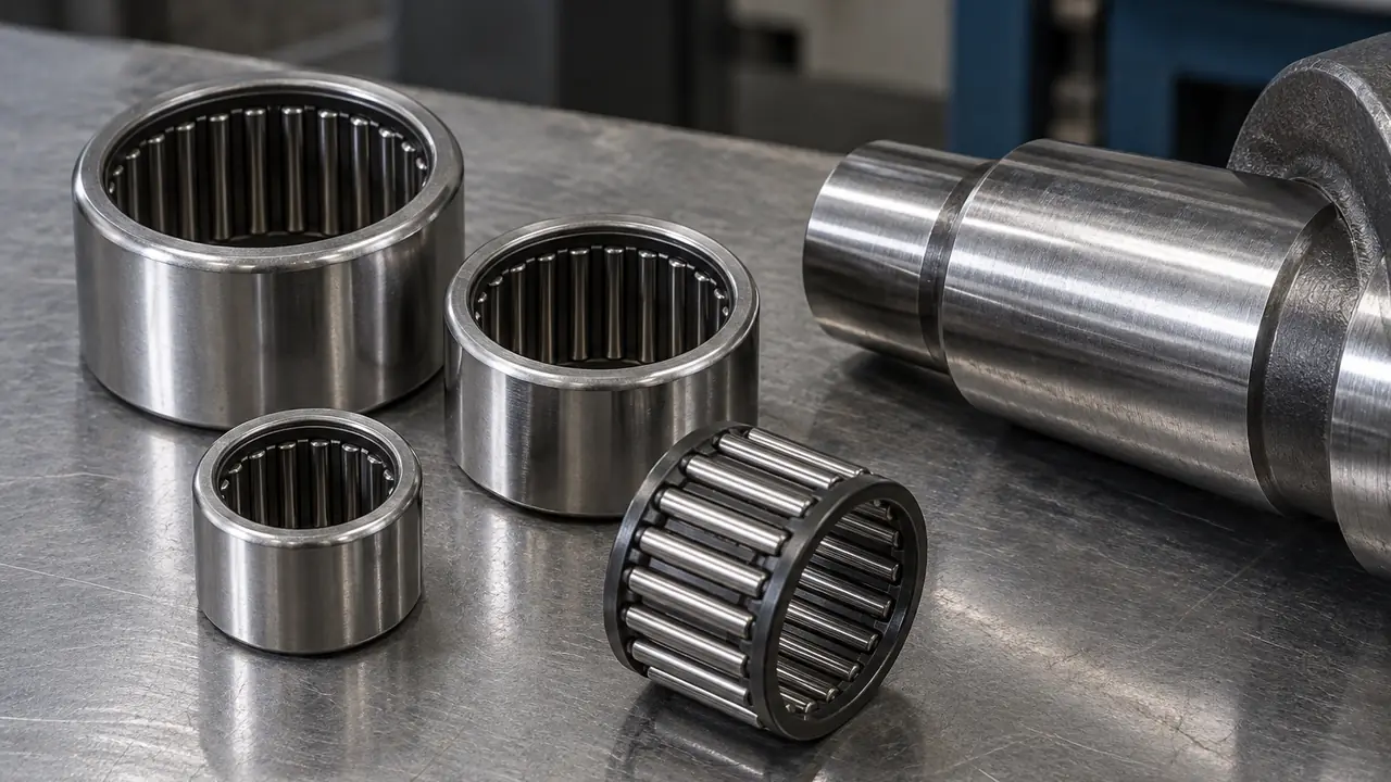 Drawn cup needle roller bearing and solid-ring needle roller bearing with inner ring side by side