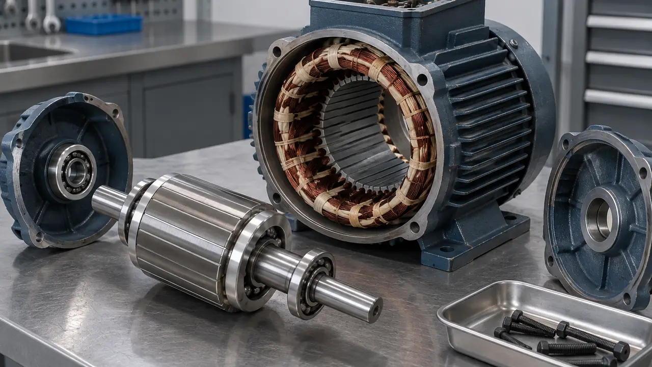 Small electric motor rotor with sealed low-noise deep groove ball bearings and miniature bearings beside it